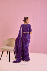 Roma Purple Satin Silk Saree